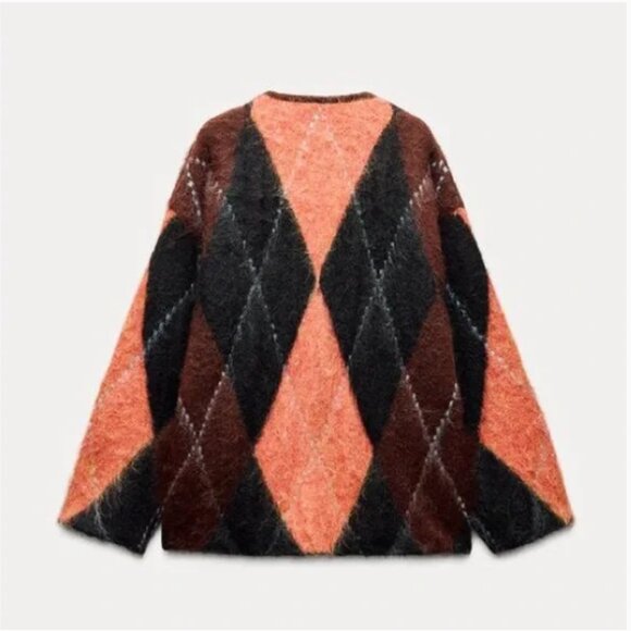 Zara KNIT JACQUARD CARDIGAN NWT - Picture 11 of 14